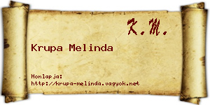 Krupa Melinda névjegykártya